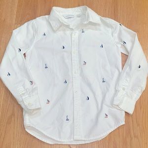 Janie and Jack boy sailboat Oxford shirt size 6